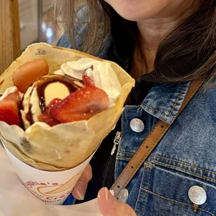 02.17.24 E. Strawberry with Ice Cream and Chocolate $10.50