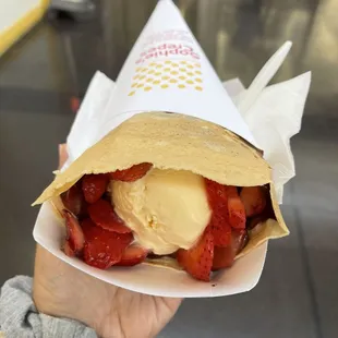 The 7. Strawberry and Whipped Cream w/ vanilla ice cream