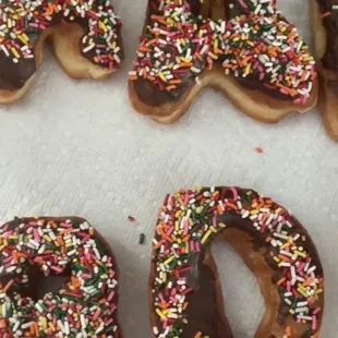 All the letter were uneven. Some bigger than others. The H looks like an N