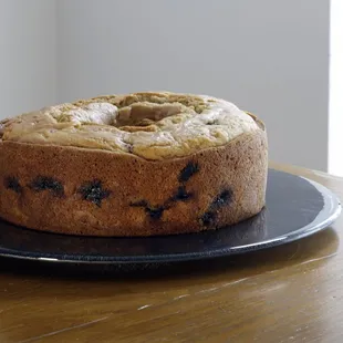 a blueberry cake on a plate