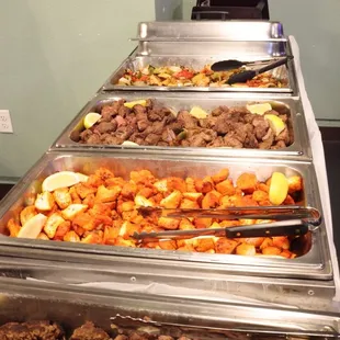 Buffet Table with many options! YUM