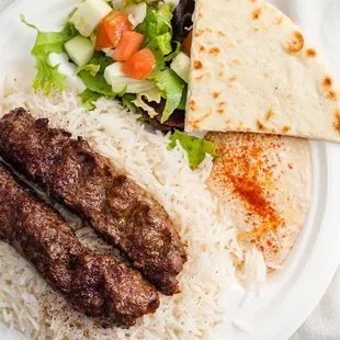 Beef Kofta Kabob Plate