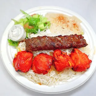 Combo Plate #2 Chicken Kabob &amp; Beef Kofta Kabob
