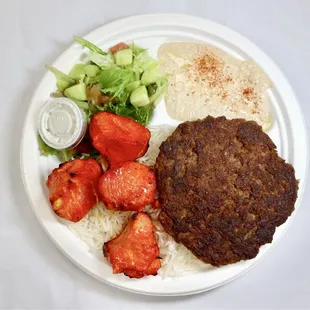 Combo Plate #5 Chicken &amp; Beef CHAPLI
