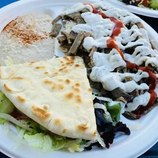 Lamb and Beef &amp; Lamb Mixed Gyro Mixed Plate