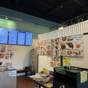 the menus on the wall