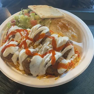 Falafel Over Rice Plate