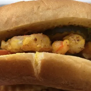 Shrimp po boy with fries