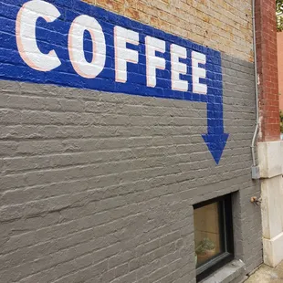 The coffee shop is in the basement of a building. It really adds to the  mood.