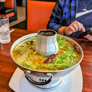 Tom Yum soup in a hot pot