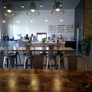 a view of a restaurant from the bar