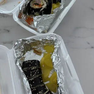 We ordered 2kimbaps today was $24 but it's way too salty. Tasty like salt... And rice was undercooked.