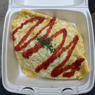 Omelet rice without meat