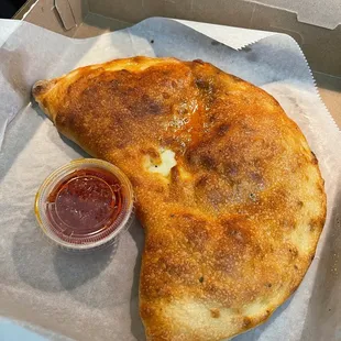 Sausage &amp; Pepperoni Calzone; delicious!