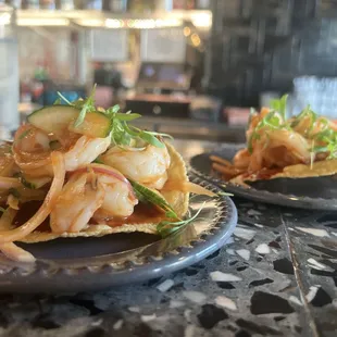 Shrimp tostadas