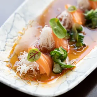 a plate of food on a table