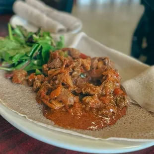 Yebeg Awaze Tibs. Also delicious! Was concerned it would be too spicy but not spicy at all