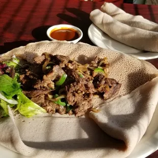 a plate of food on a table