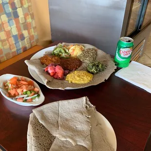 8-dish fasting sampler and Tim-a-Tim salad