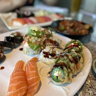 food, sashimi, sushi, sushi and sashimi