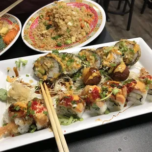 Godzilla Roll, Takoyaki, La Gorda Fried Sushi