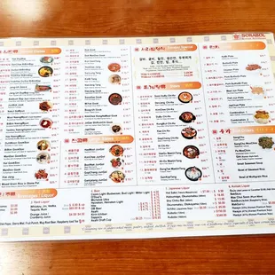 menu