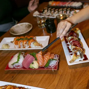 food, sushi and sashimi, sushi, sashimi