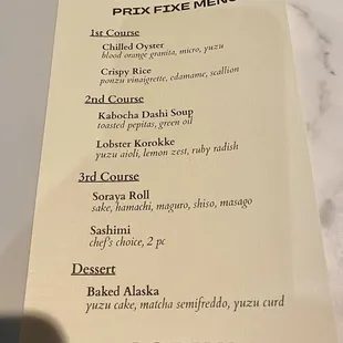 Pri fix grand opening menu.