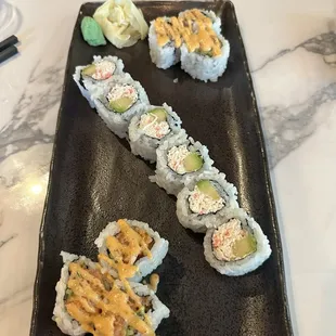 interior, sushi and sashimi