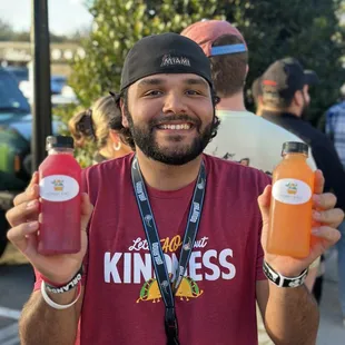 Orlando&apos;s Very Own @Foodonthespectrum enjoying our Dragonfruit and Strawberry Passion fruit Lemonades.