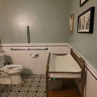Washroom.  Impressive with the changing table.