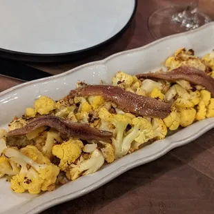 Roast cauliflower with anchovies