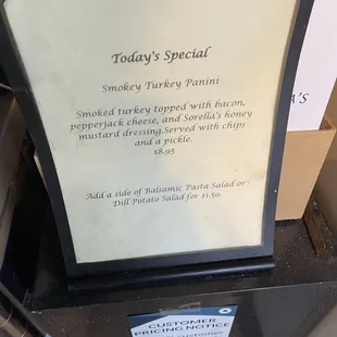 The Specials right now. The panini was yummy!