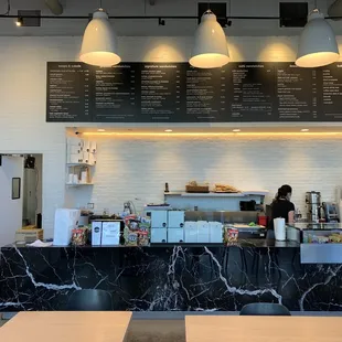 the counter of a coffee shop