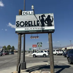 Sign out front of the restaurant