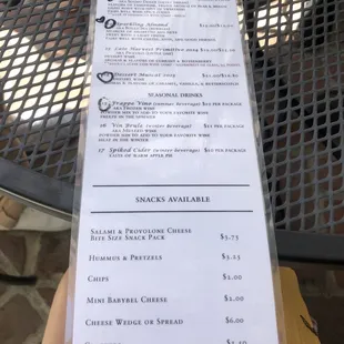 Menu front half ~ my faves