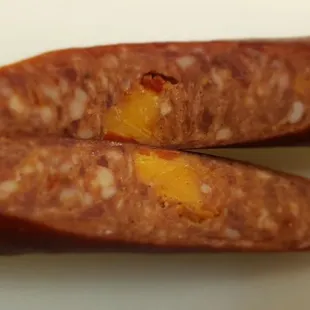 Inside the chili cheese sticks