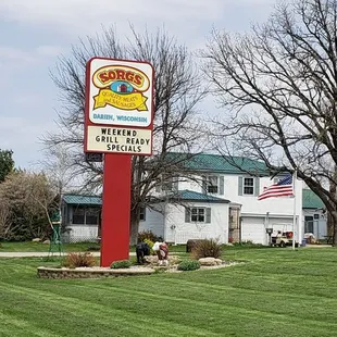 a sign for a restaurant