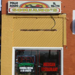 the front of the restaurant