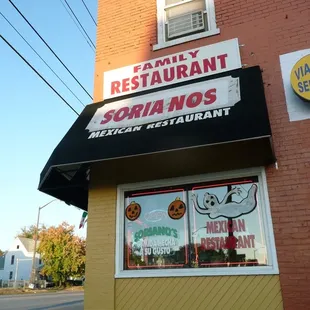 the front of the restaurant
