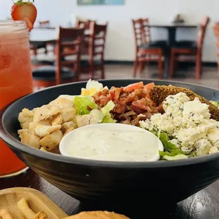 Cobb salad and Strawberry Lemonade