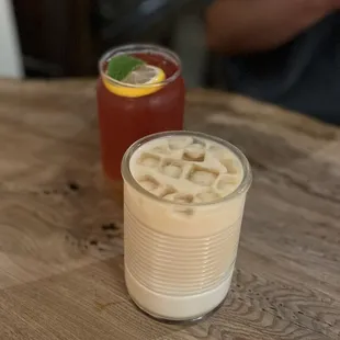 Injeolmi Latte &amp; Hibiscus Tea