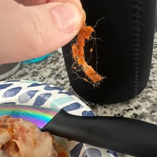 Found a bunch of blonde hair inside of my calzone.