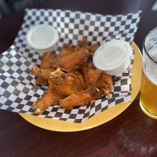 Buffalo Wings and SpaceDust IPA