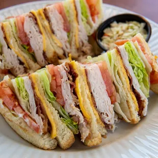 a plate of sandwiches