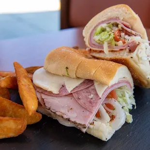 a sandwich and french fries