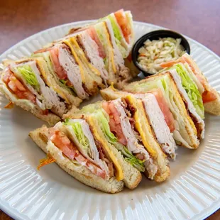 a plate of sandwiches