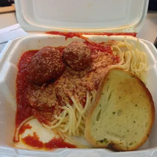Spaghetti and meatballs.