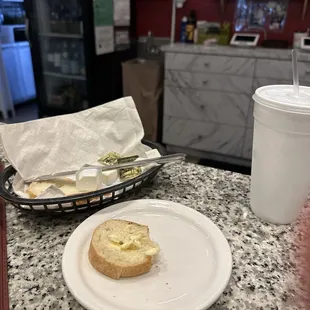 Bread and water while I waited.