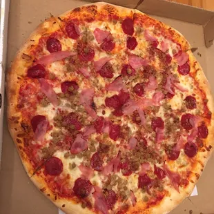 Meat lovers pizza